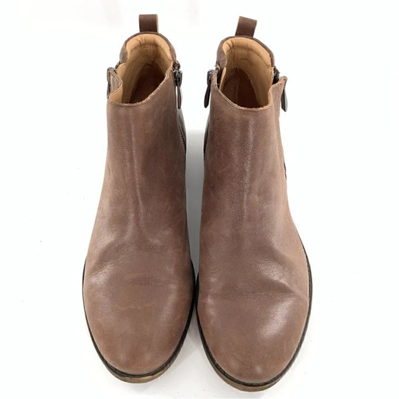 Franco Sarto womens ankle bootie size 10 40 Keegan tan brown leather flat boots - Picture 3 of 12